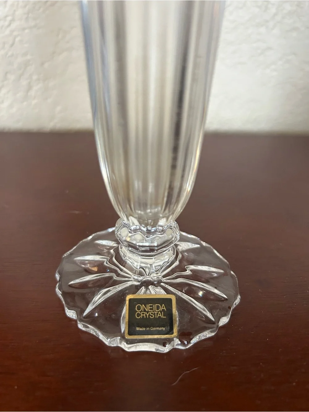 Oneida Clear Fluted Crystal Bud Vase